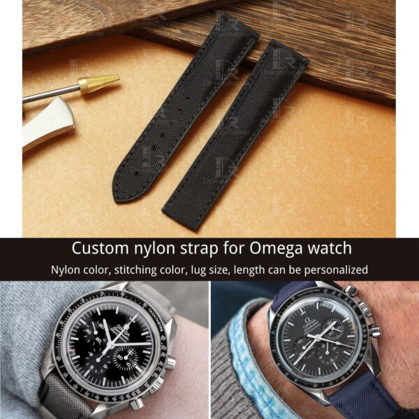 Omega-Seamaster-Speedmaster-Nylon-watch-bands-leather-strap-20mm-black-blue-grey(8) Custom nylon best Omega Speedmaster straps 18mm 20mm handmade black - omega Seamaster watch bands online discount price aftermarket watch straps for Omega luxury watches