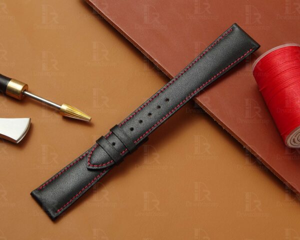 Best quality handmade OEM premium black calfskin replacement Tudor leather strap and watch band with red linning for Black Bay 58 41 GMT Heritage luxury watches 20mm 22mm 24mm online at a low price - Shop the premium watchs traps and watchbands online