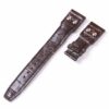 Custom alligator chocolate brown leather watch band with rivets 22mm replacement IWC Big Pilot watch strap