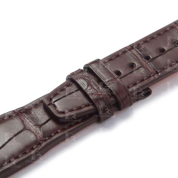 OEM handmade custom brown alligator leather watch band for IWC Pilot Mark XVII