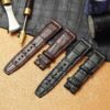 Custom best quality handmade black brown alligator crocodile 20mm 21mm leather IWC watch straps and watch bands replacement for IWC Pilot's watch Mark XVIII Chronograph - shop the grade A crocodile leather watchbands online