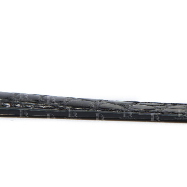 Aftermarket black alligator leather strap for Cartier Ballon Bleu de watch band