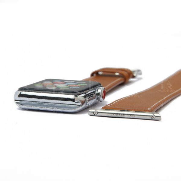 double loop custom leather watch band brown strap oem apple watch