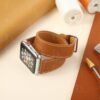 double loop handmade brown leather watch strap oem apple watch
