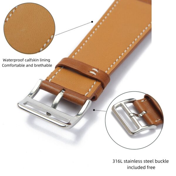 handcrafted double wrap leather watch band brown strap OEM apple watch 38mm 40mm 42mm 44mm