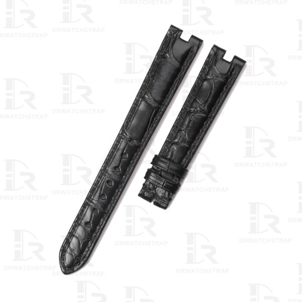 Buy Custom Vintage Cartier Vendome Must De Black leather straps 16mm 14mm handmade for sale watchbands