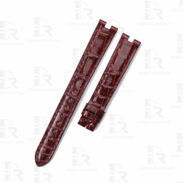 Buy custom Vintage Cartier Vendome Must De High gloss Burgundy red leather watch band 14mm 16mm replacement strap for sale