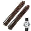 Genuine Grade A round-scale brown alligator crocodile leather strap and watch band replacement for Cartier Ballon Bleu 33mm 36mm 43mm mens and women's luxury watches - 100% handmade aftermarket watch bands and straps online from dr Watchstrap at a low price