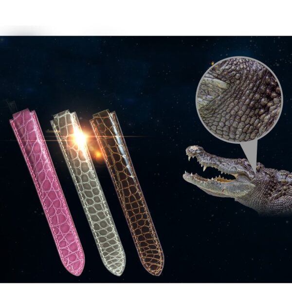 Genuine Grade A round-scale Brown Pink Grey alligator crocodile leather strap and watch band replacement for Cartier Ballon Bleu 33mm 36mm 43mm mens and women's luxury watches - 100% handmade aftermarket watch bands and straps online from dr Watchstrap at a low price