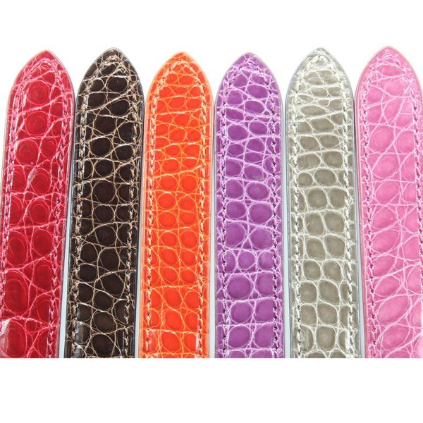 Genuine Grade A round-scale Brown Pink Grey Red Purple Black alligator crocodile leather strap and watch band replacement for Cartier Ballon Bleu 33mm 36mm 43mm mens and women's luxury watches - 100% handmade aftermarket watch bands and straps online from dr Watchstrap at a low price