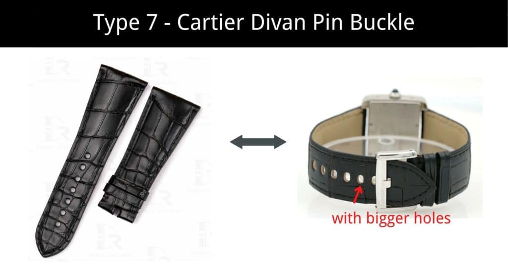 Cartier Tank Divan Pin Buckle clasp replacement leather watch band strap