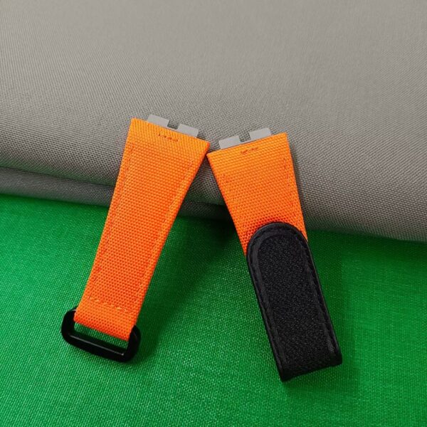 Custom Hublot Big bang 411 watch band orange velcro nylon canvas strap