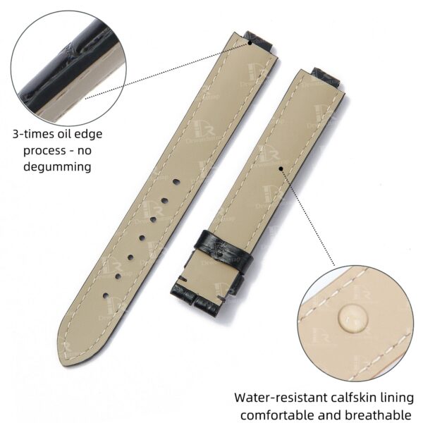 Genuine best quality OEM custom American Alligator black Belly-scale replacement Cartier Ballon Bleu de watch leather strap & watch band from dr watchstrap for Cartier de Ballon Bleu watches online - Shop the high-end watch straps & watchbands at a low price