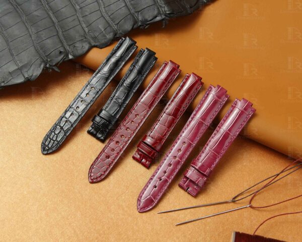Genuine best quality OEM custom American Alligator black red pink Belly-scale replacement Cartier Ballon Bleu de watch leather strap & watch band from dr watchstrap for Cartier de Ballon Bleu watches online - Shop the high-end watch straps & watchbands at a low price