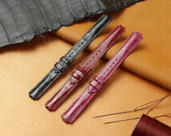 Genuine best quality OEM custom American Alligator black red pink Belly-scale replacement Cartier Ballon Bleu de watch leather strap & watch band from dr watchstrap for Cartier de Ballon Bleu watches online - Shop the high-end watch straps & watchbands at a low price