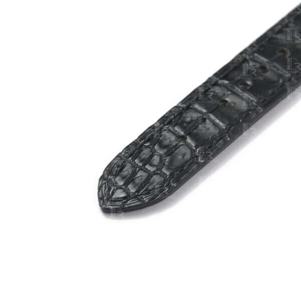 handmade black alligator leather strap for Cartier Ballon Bleu de watch band