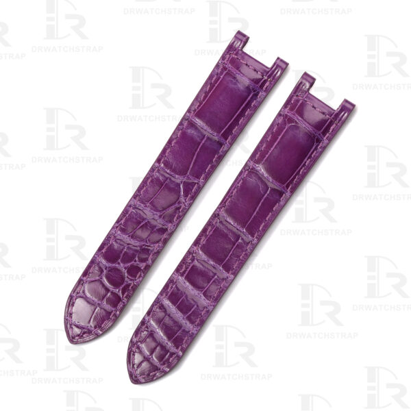 Custom best quality leather purple watch strap replacement for Pasha de Cartier luxury watches watchband for sale