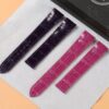 New Cartier de Santos watch Medium Large Quickswitch purple and pink alligator Cartier Santos leather watch strap replacement for sale 19mm 21mm crocodile watchband online grade A Cartier Santos strap