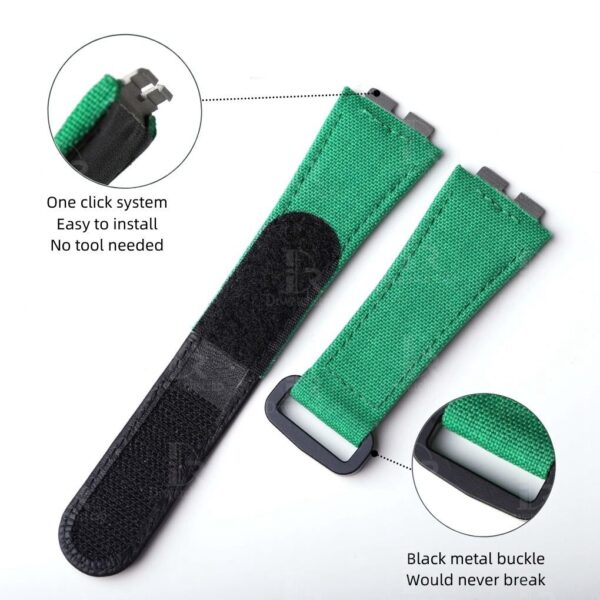 Custom best quality quickswitch quick release green nylon canvas velcro Hublot watch band and strap replacement for Hublot Big Bang 411 luxury watches - Shop handmade OEM velcro straps online at a low price
