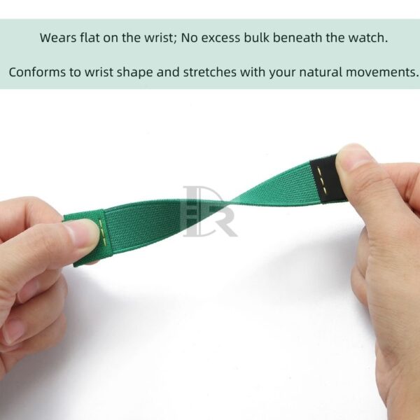 Custom Green Elastic nylon watch band replacement for Richard Mille RM 035 033 030 055 005 016 011 010 and more models strap