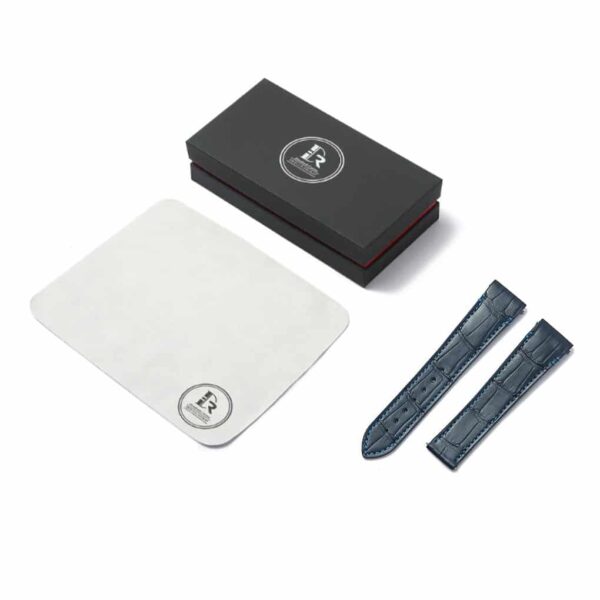 Customized crocodile strap Quickswitch for New Cartier Santos replacement blue leather watch band