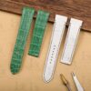New Cartier Santos Quickswitch leather strap 21mm Green White alligator watch band