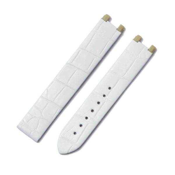 Replacement Omega Deville Ladymatic Alligator leather watch strap white alligator 16mm custom watchband