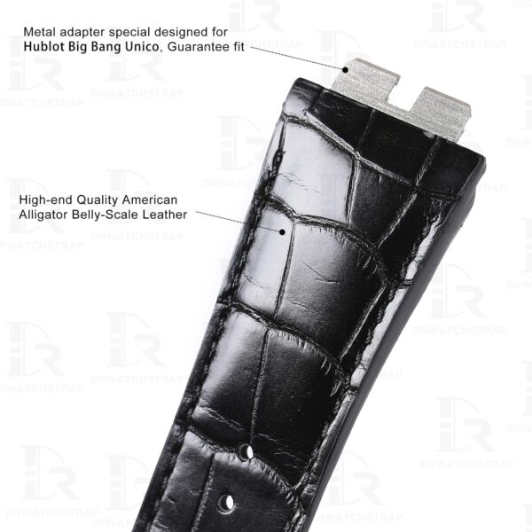 Quick Release one click black alligator leather watch strap fit for Hublot Big Bang Unico watchband