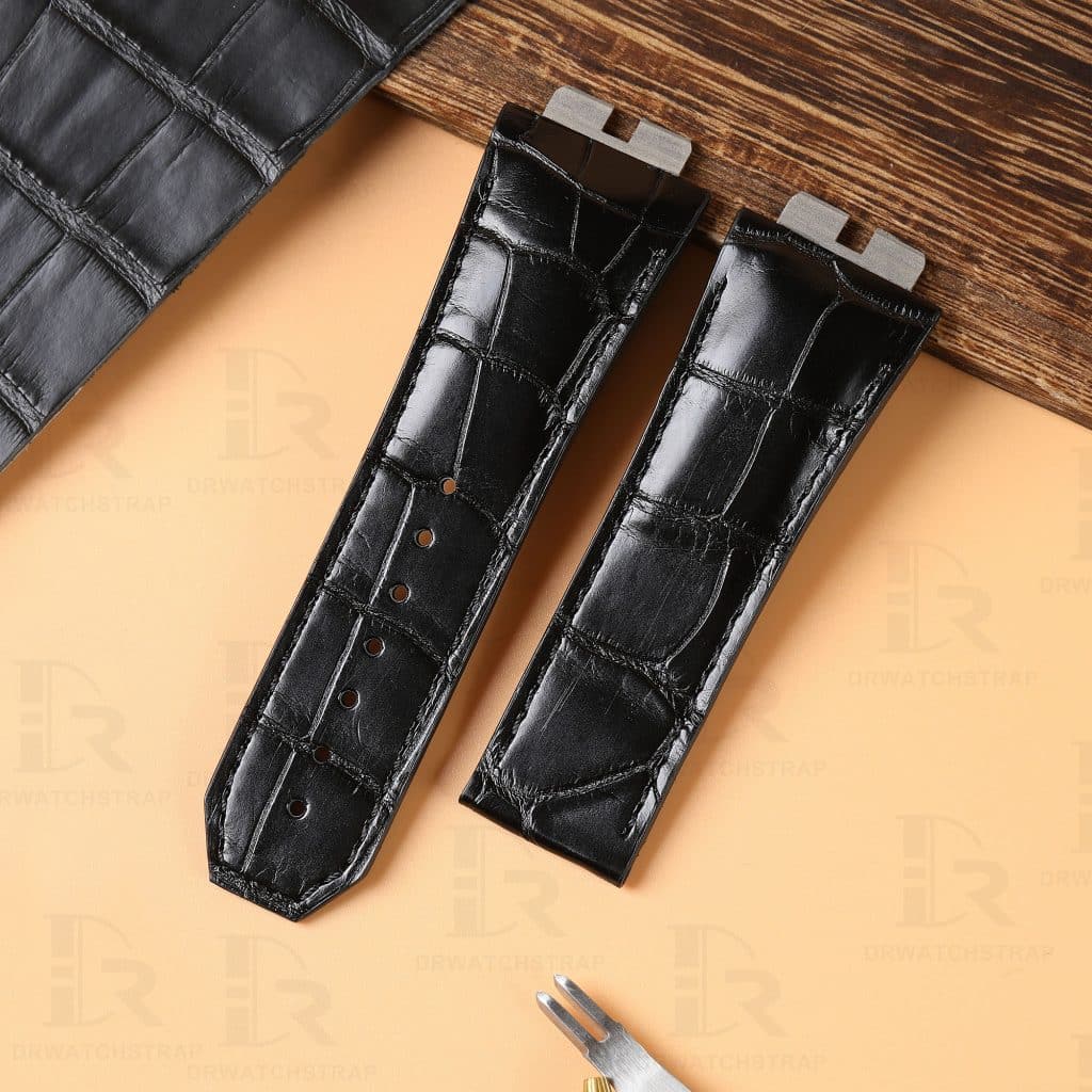 Quick Release one click black alligator leather watch strap fit for Hublot Big Bang Unico watchband