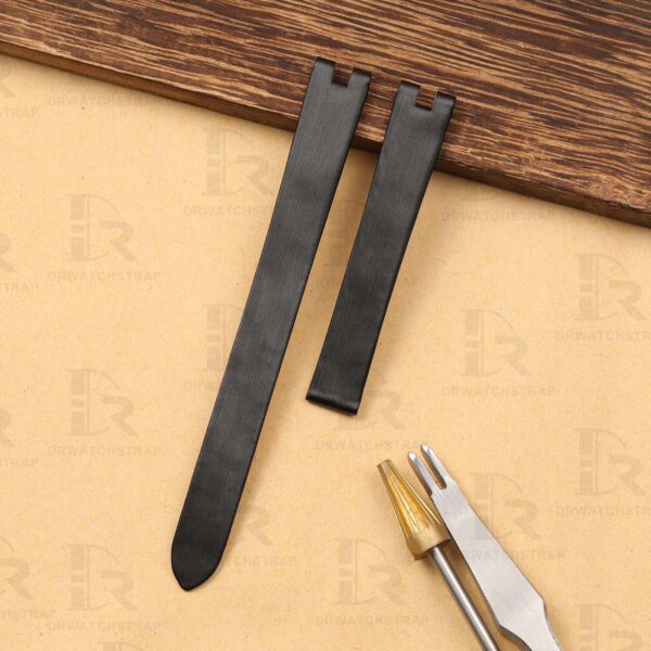 Replacement Cartier Baignoire watch band satin strap Black Lady handmade custom