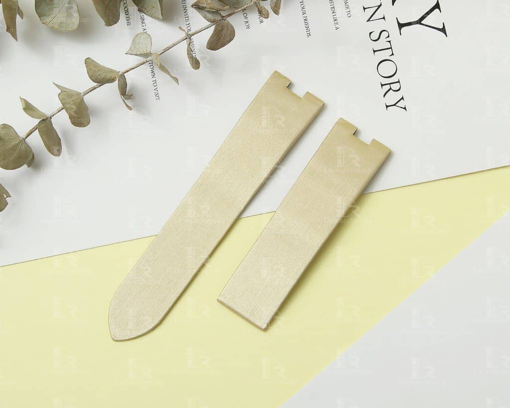 handmade lady cartier baignoire watch band vanilla satin