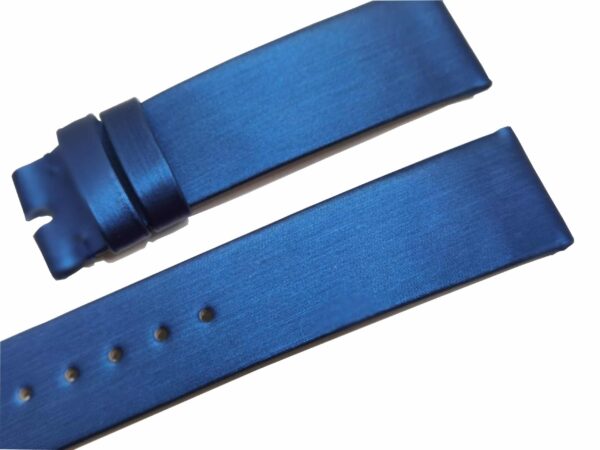 Premium Omega watch straps replacement Omega Deville watch strap blue satin leather watchbands online for sale
