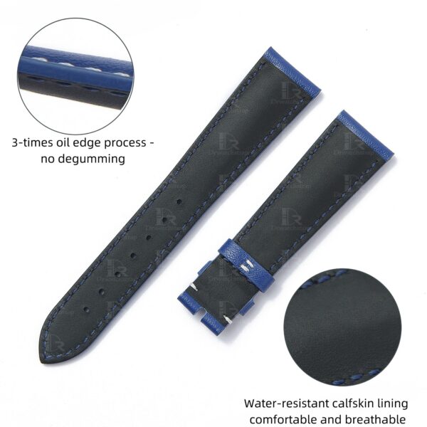 replacement Omega leather watch band 20mm blue watch strap