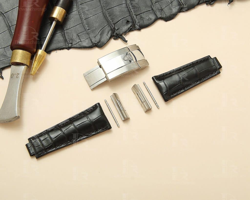 custom brown alligator leather watch band replacement for rolex submariner