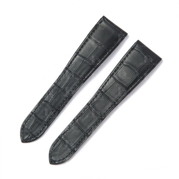 Replacement alligator leather watch strap for Cartier Calibre dive (3) Best quality OEM high-end replacement black alligator crocodile leather Cartier Calibre watch strap and watch band for Cartier Calibre dive watches online - Aftermarket leather watchbands for Cartier Calibre at a low price