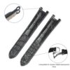 100% handmade black genuine OEM custom double-folded alligator crocodile leather strap and watch band replacement for Cartier Pasha De watches online - Shop the high-end quality Belly-scale bespoke leathr straps and watch bands online from DR Watchstrap onine at a low price