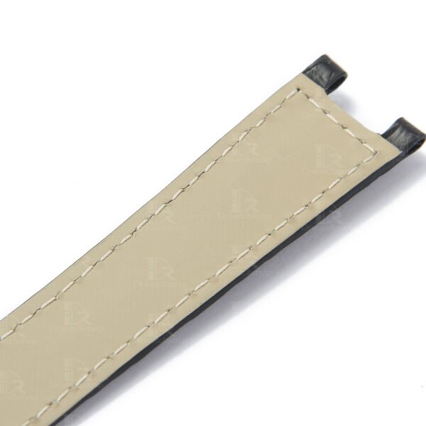 100% handmade black genuine OEM custom double-folded alligator crocodile leather strap and watch band replacement for Cartier Pasha De watches online - Shop the high-end quality Belly-scale bespoke leathr straps and watch bands online from DR Watchstrap onine at a low price