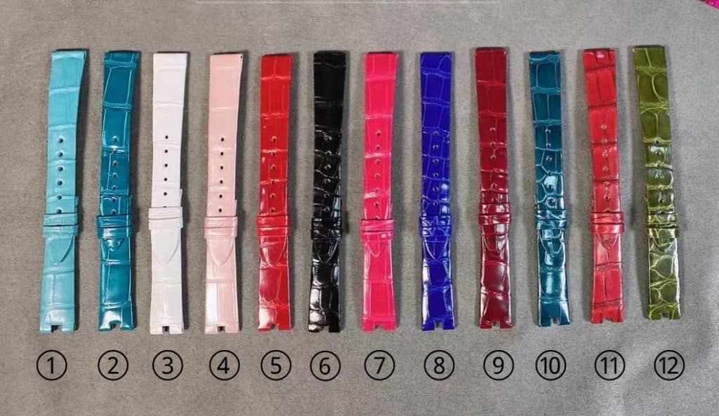 Custom Breguet Queen straps - Reine De Naples leather strap colorful alligator watch band