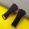 Velcro watch band buckle bottom lining black calfskin leather