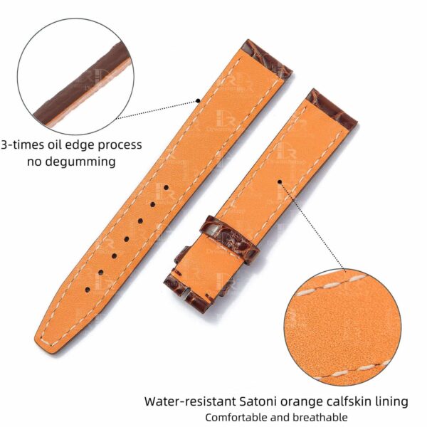 custom lady IWC Santoni Brown Alligator leather watch band