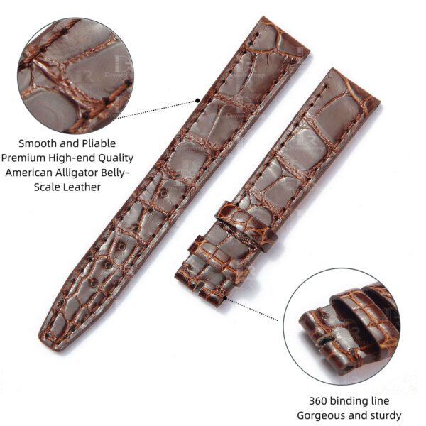 custom lady IWC Santoni Brown Alligator leather watch band