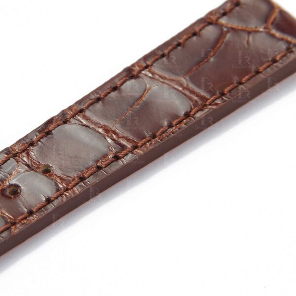 handcrafted Replacement lady IWC Santoni Brown Alligator leather watch band