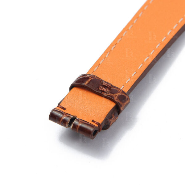 handcrafted Replacement lady IWC Santoni Brown Alligator leather watch band