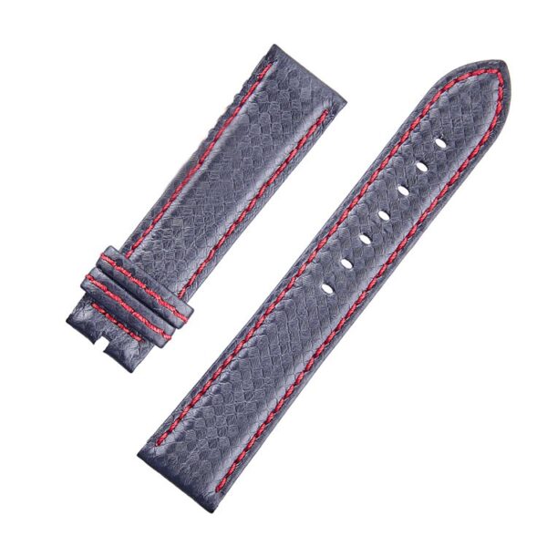 Handmade carbon fiber watch strap red stitching
