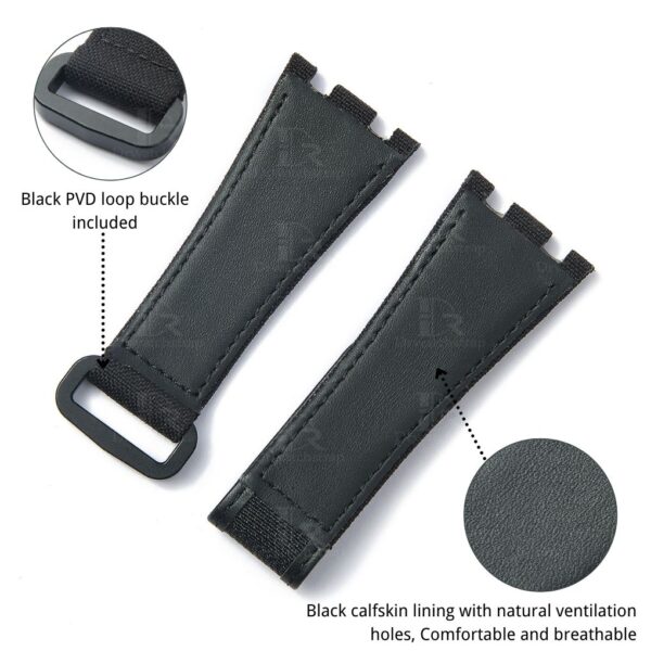 watch band For Audemars Piguet Royal Oak 15710 watch black Velcro Nylon Canvas strap (3) watch band For Audemars Piguet Royal Oak 15710 watch black Velcro Nylon Canvas strap (3)