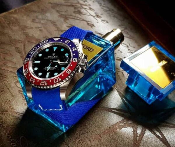 20mm elastic watch strap blue nylon canvas band for Tudor Rolex Patek Philippe (12)