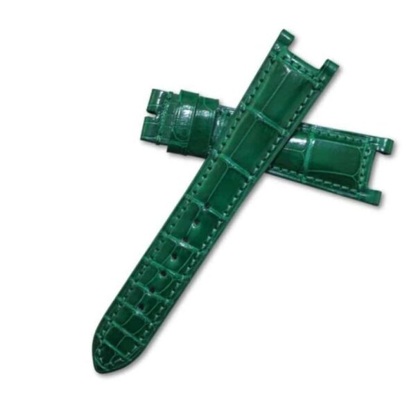 Aftermarket alligator strap for franck muller double mystery green leather bands crocodile watch band