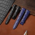 Custom Vacheron Constantin Melta 81180 Crocodile leather strap black brown alligator watch band