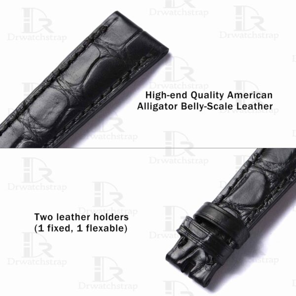 Buy custom Vacheron Constantin 1972 Asymmetric Black leather watch strap 14mm 17mm replacement for sale (2)