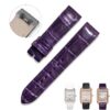 Custom Jaeger Lecoultre JLC Reverso Squadra Lady Duetto watch band purple alligator straps 18mm handmade for sale